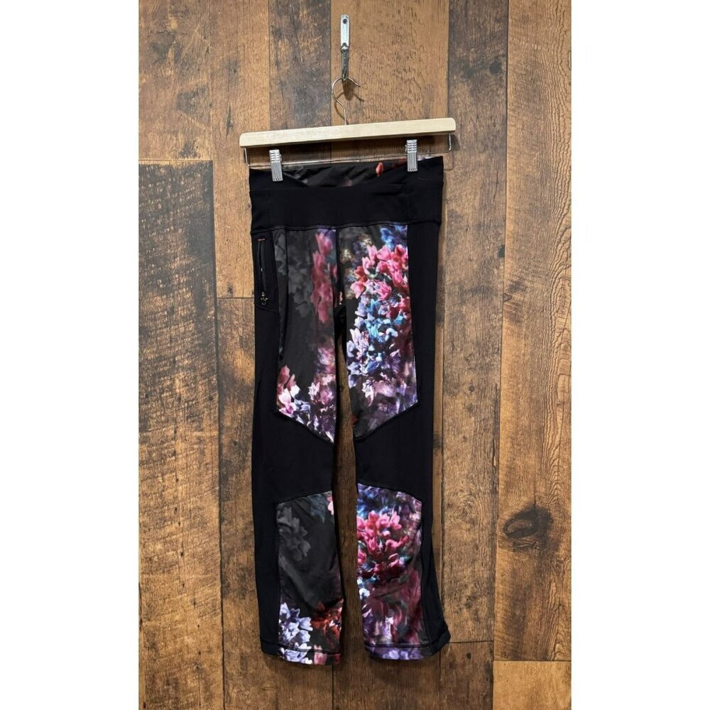 Lululemon Black And Floral Leggings Spring Has Sprung Size 6